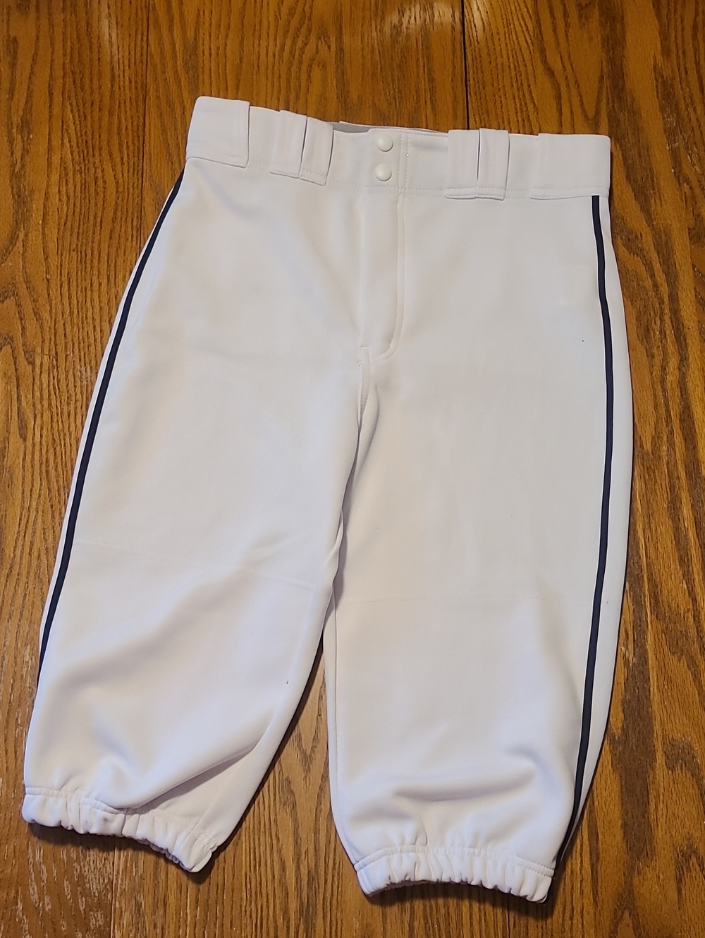 Easton White Baseball Pants with Black Side Stripe - Medium